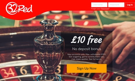 Gambling website promotion for 32Red.