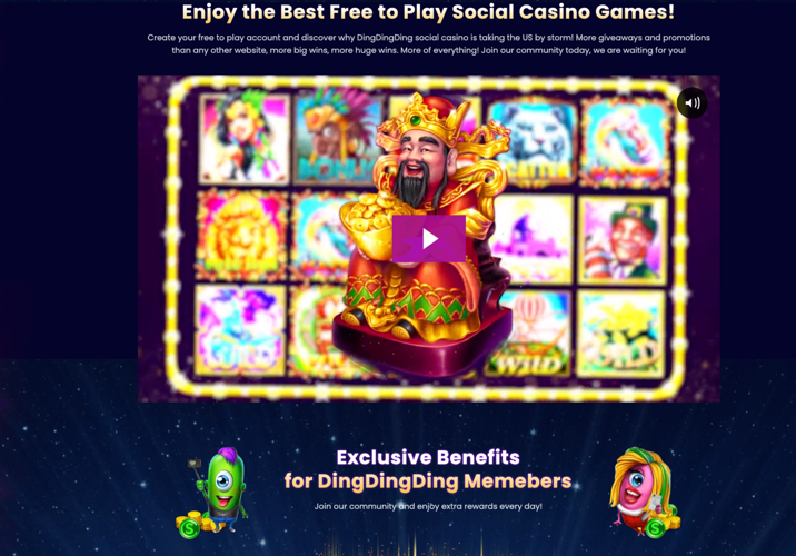 Colorful casino game promotion with animated characters.