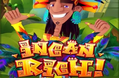 Colorful character promoting "Incan Rich" game.