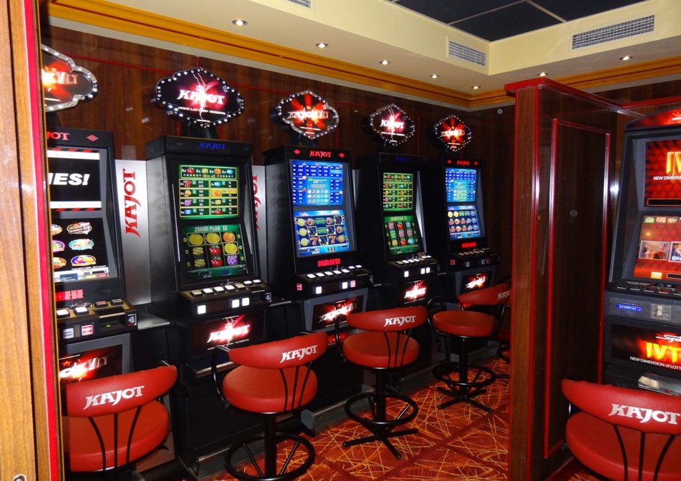 Slot machines in a gaming area.