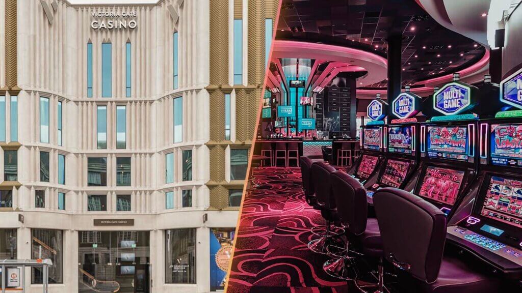 Victoria Gate Casino building and interior view.