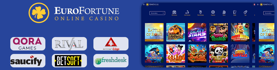 EuroFortune online casino game collection display.