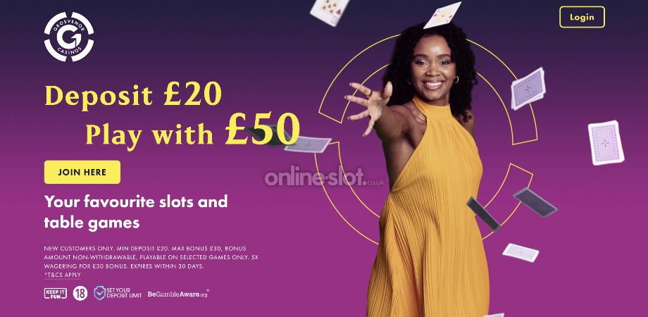 Promotional casino image featuring a smiling woman.