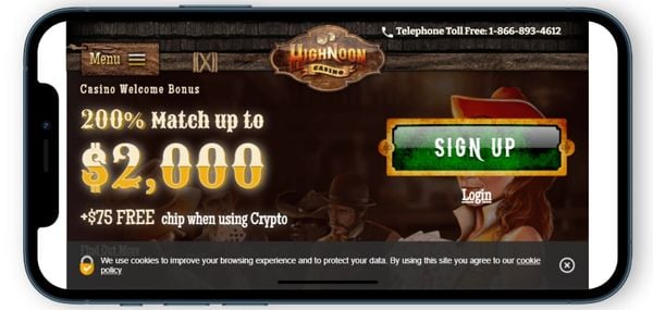 Mobile screen displaying casino promotion details.