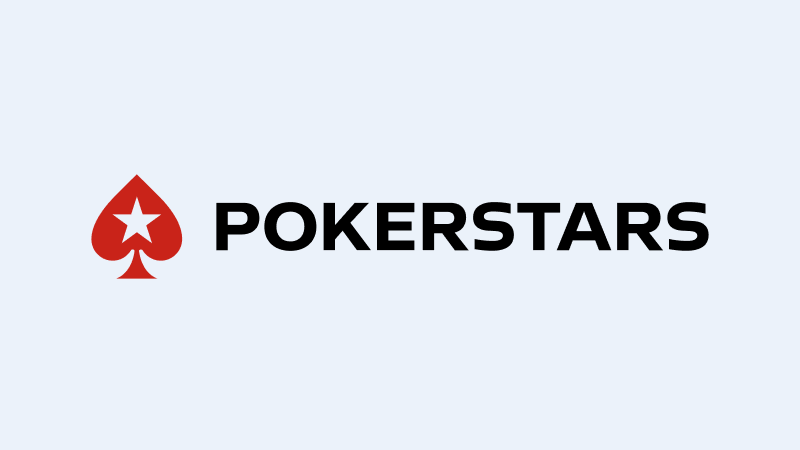 Logo of PokerStars with red spade symbol.