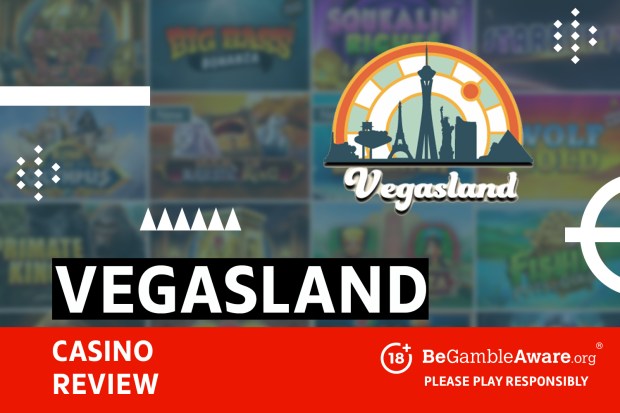 Vegasland casino review promotional banner.