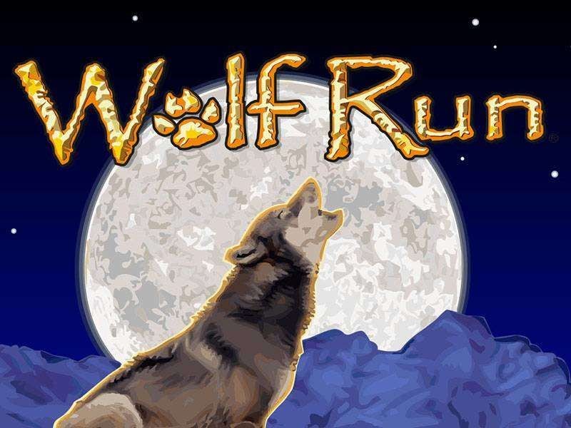 Wolf howling under a full moon.